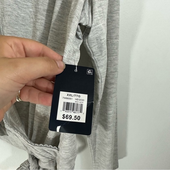 NWT Lucky Brand Heather Gray Sandwash Surplice Top - Picture 5 of 10